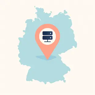 Serverstandort Deutschland – Karte mit Standortmarkierung