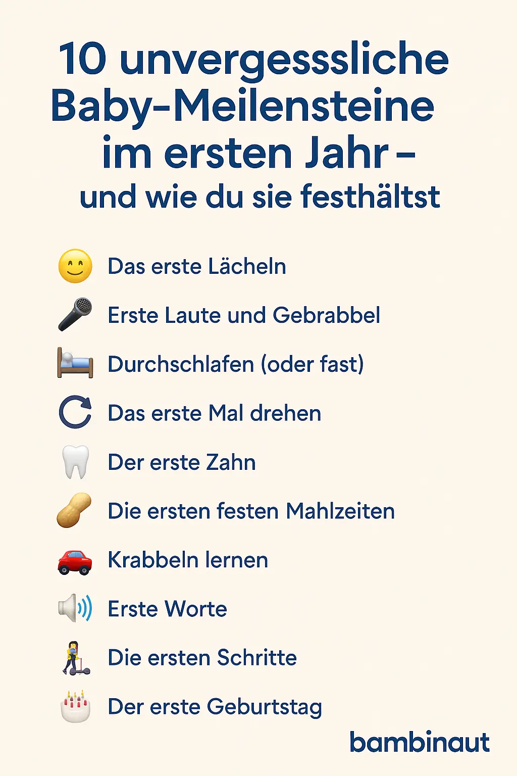 10 unvergessliche Baby-Meilensteine im ersten Jahr – und wie du sie festhältst